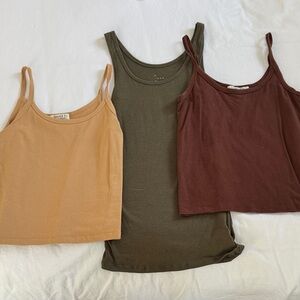Forever 21 Olive, Brown, and Tan Camisole Set